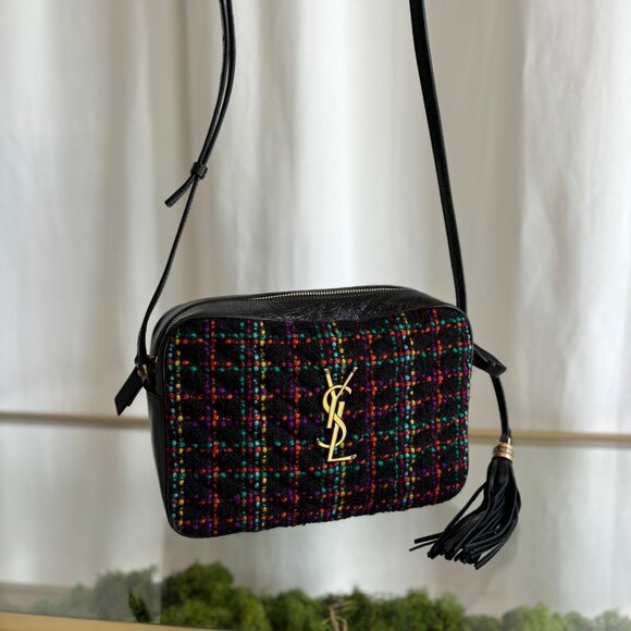 SAINT LAURENT Multicolor Tweed Lou Crossbody - Picture 2 of 8